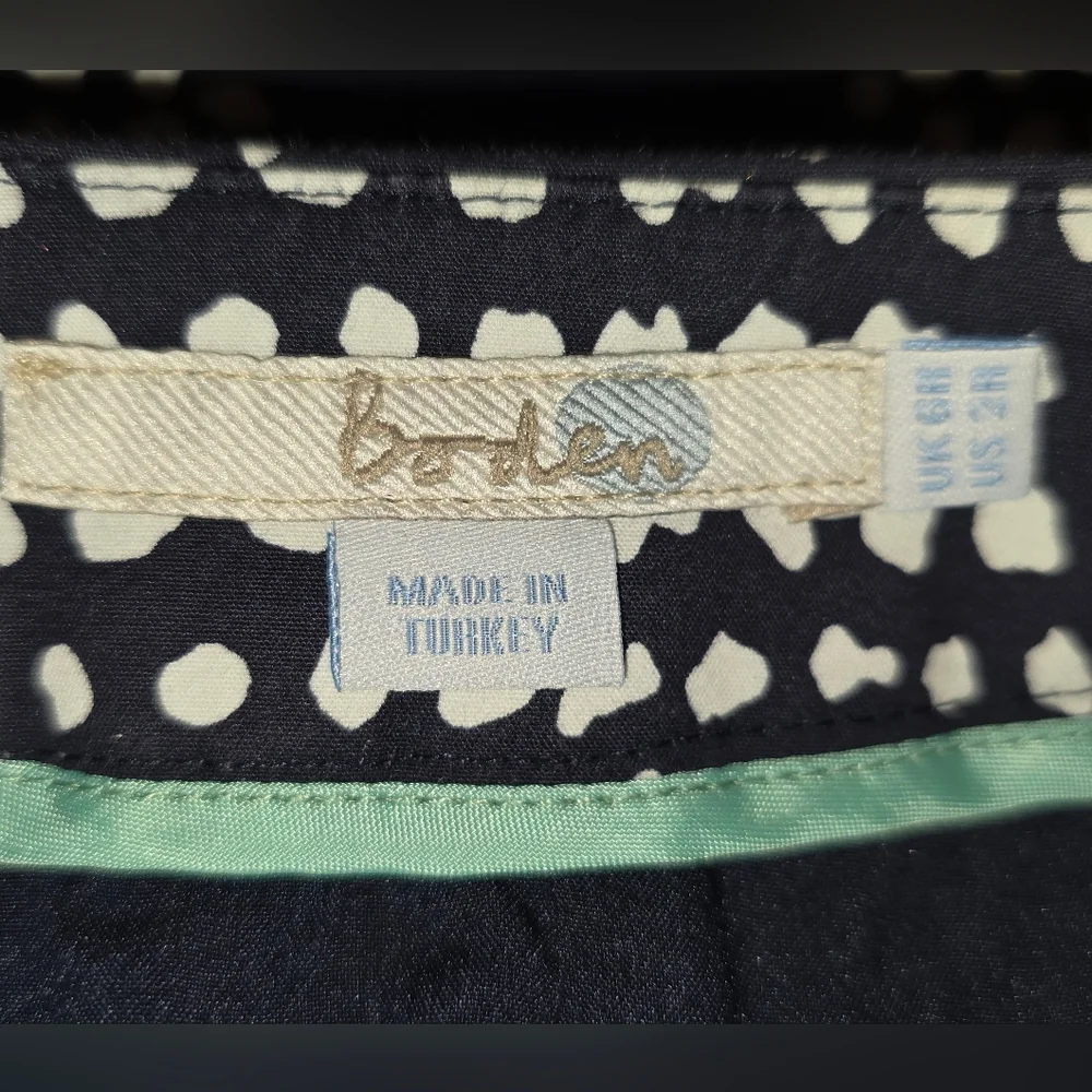 Boden A-Line Navy and White Skirt Women's Size 2R - Picture 6 of 7